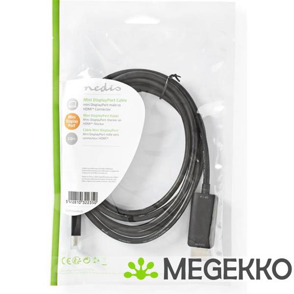 Grote foto mini displayport hdmi kabel mini displayport male hdmi male 2 0 m zwart computers en software overige computers en software