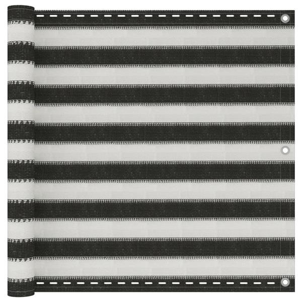 Grote foto vidaxl balkonscherm antraciet en wit 90x600 cm hdpe tuin en terras overige tuin en terras