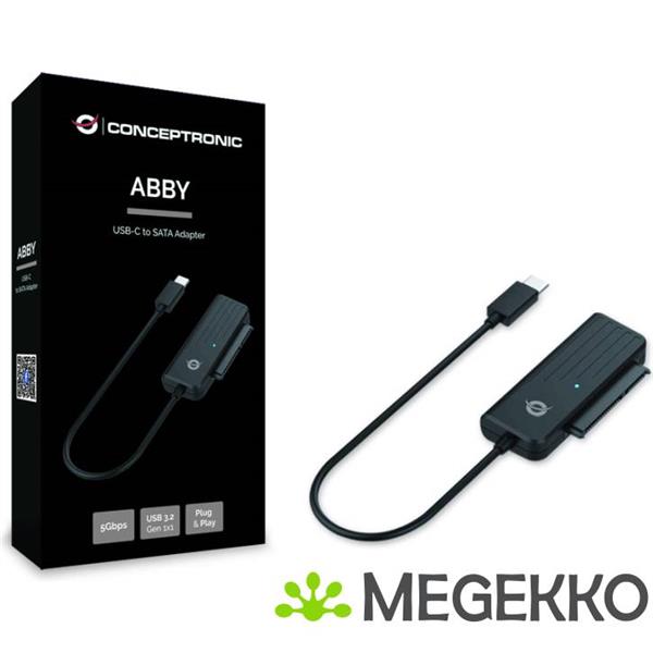 Grote foto conceptronic abby02b kabeladapter verloopstukje usb c sata zwart computers en software harde schijven