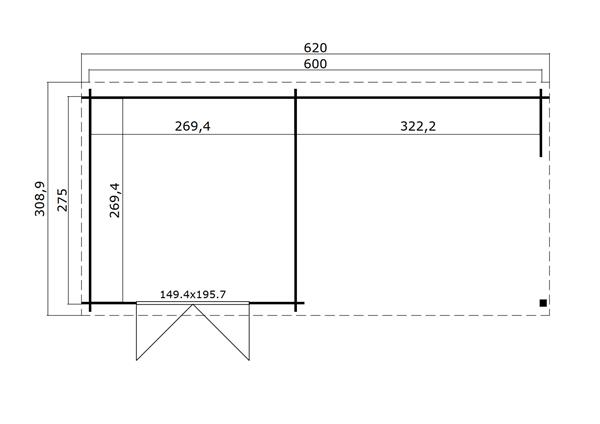 Grote foto blokhut met overkapping manuel 600x275 tuin en terras tuinhuisjes en blokhutten