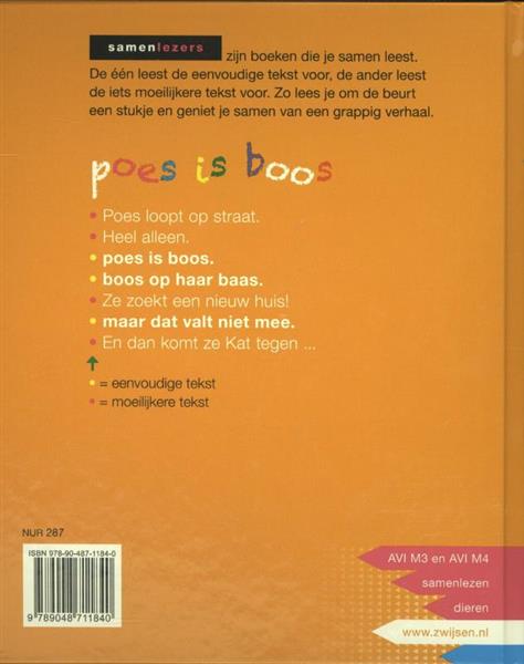Grote foto poes is boos samenlezers boeken jeugd 13 jaar en ouder