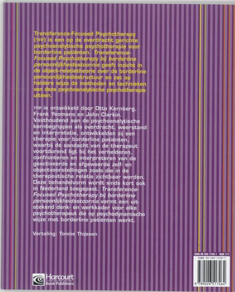 Grote foto transference focused psychotherapy bij borderline persoonlijkheidsstoornis boeken psychologie