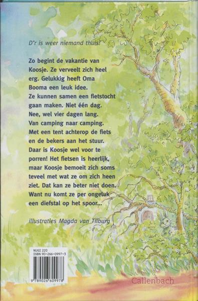 Grote foto koosje op de fiets met oma booma boeken jeugd 13 jaar en ouder