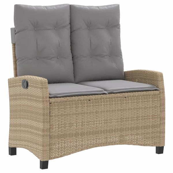 Grote foto vidaxl 2 delige tuinset met kussens poly rattan beige tuin en terras tuinmeubelen