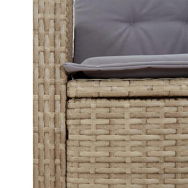 Grote foto vidaxl 2 delige tuinset met kussens poly rattan beige tuin en terras tuinmeubelen