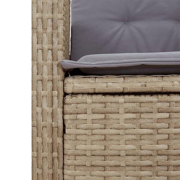 Grote foto vidaxl 2 delige tuinset met kussens poly rattan beige tuin en terras tuinmeubelen