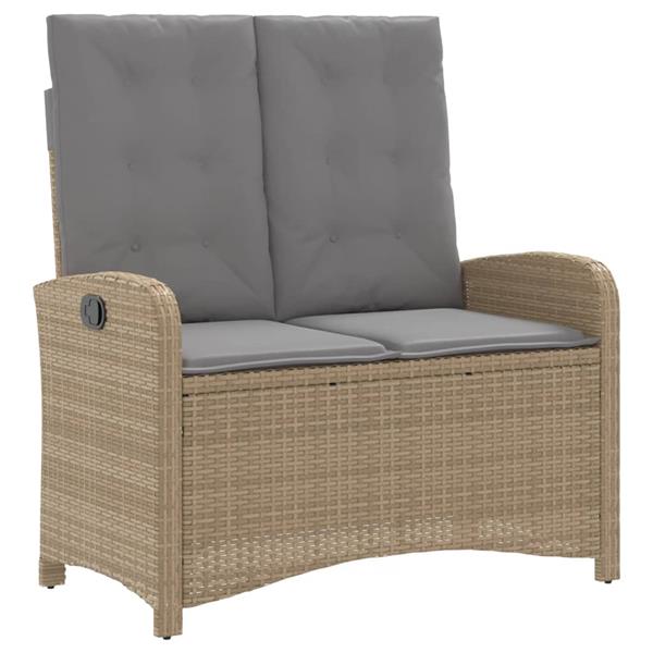 Grote foto vidaxl 2 delige tuinset met kussens poly rattan beige tuin en terras tuinmeubelen