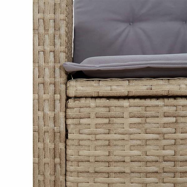 Grote foto vidaxl 2 delige tuinset met kussens poly rattan beige tuin en terras tuinmeubelen