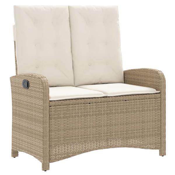 Grote foto vidaxl 2 delige tuinset met kussens poly rattan beige tuin en terras tuinmeubelen
