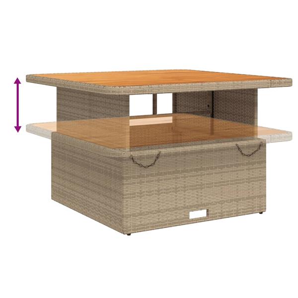 Grote foto vidaxl 2 delige tuinset met kussens poly rattan beige tuin en terras tuinmeubelen