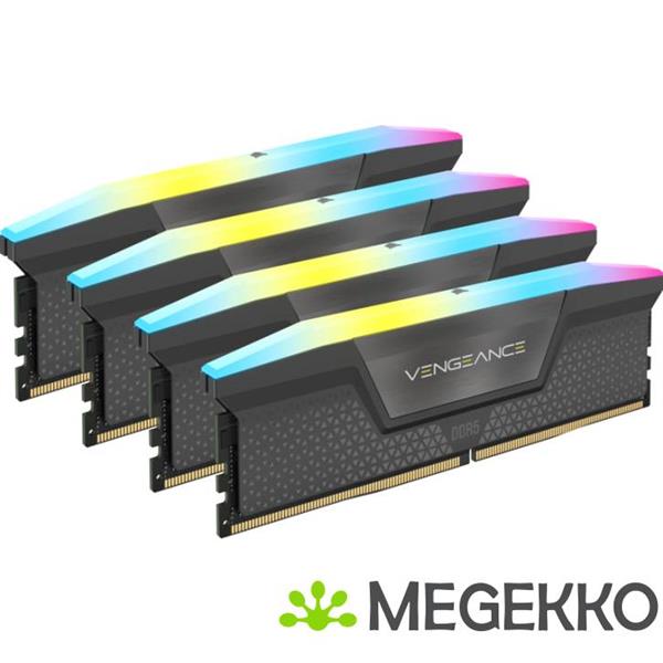 Grote foto corsair vengeance rgb cmh64gx5m4b6000c36 geheugenmodule 64 gb 4 x 16 gb ddr5 6000 mhz computers en software overige computers en software