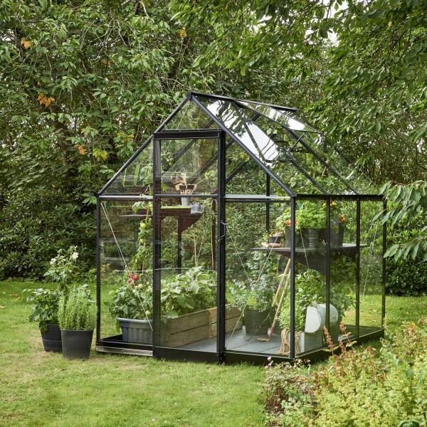 Grote foto tuinkas qube 66 zwart gecoat tuin en terras tuinhuisjes en blokhutten
