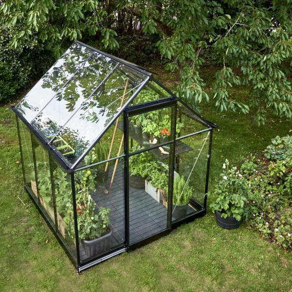 Grote foto tuinkas qube 66 zwart gecoat tuin en terras tuinhuisjes en blokhutten