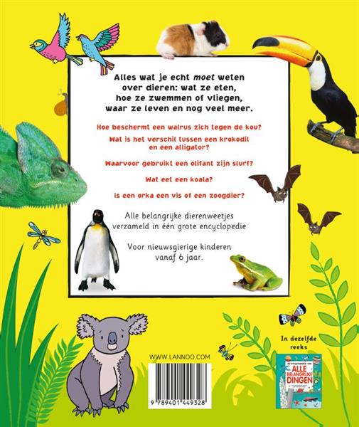 Grote foto de belangrijke encyclopedie van alle dieren lannoo grote encyclopedie boeken woordenboeken