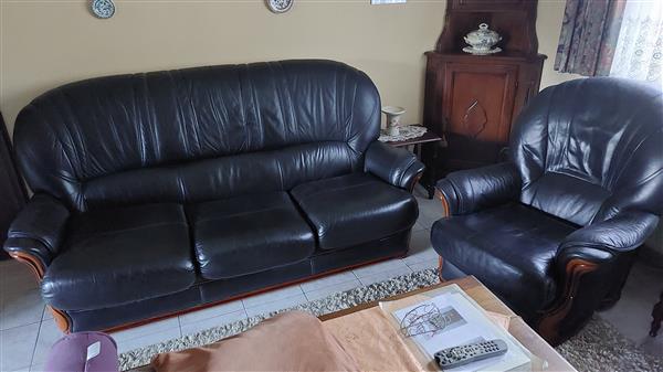 Grote foto kwaliteitsvolle lederen salon huis en inrichting complete zithoeken