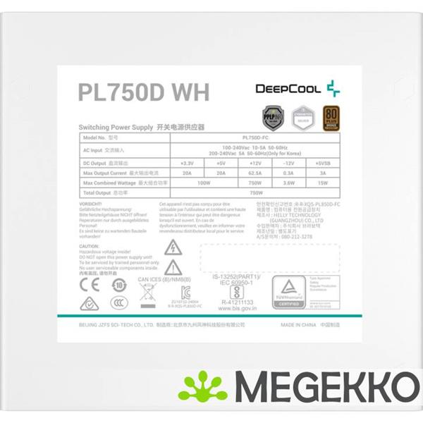 Grote foto deepcool pl750d wh power supply unit 750 w 20 4 pin atx atx wit computers en software overige
