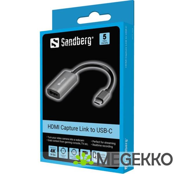 Grote foto sandberg hdmi capture link to usb c computers en software overige computers en software