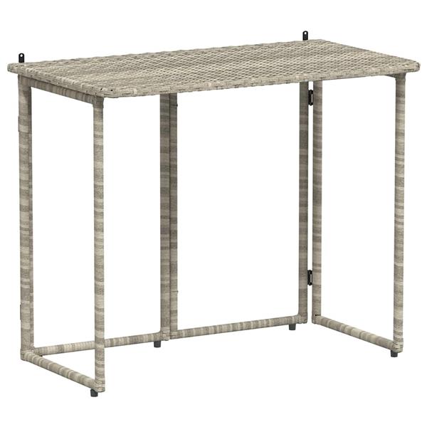 Grote foto vidaxl tuintafel inklapbaar 90x51x75 cm poly rattan lichtgrijs tuin en terras tuinmeubelen