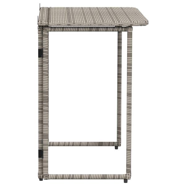 Grote foto vidaxl tuintafel inklapbaar 90x51x75 cm poly rattan grijs tuin en terras tuinmeubelen
