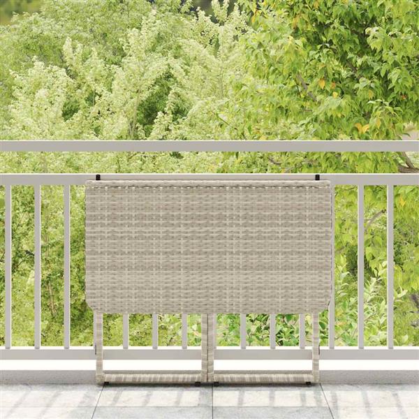 Grote foto vidaxl tuintafel inklapbaar 90x51x75 cm poly rattan lichtgrijs tuin en terras tuinmeubelen