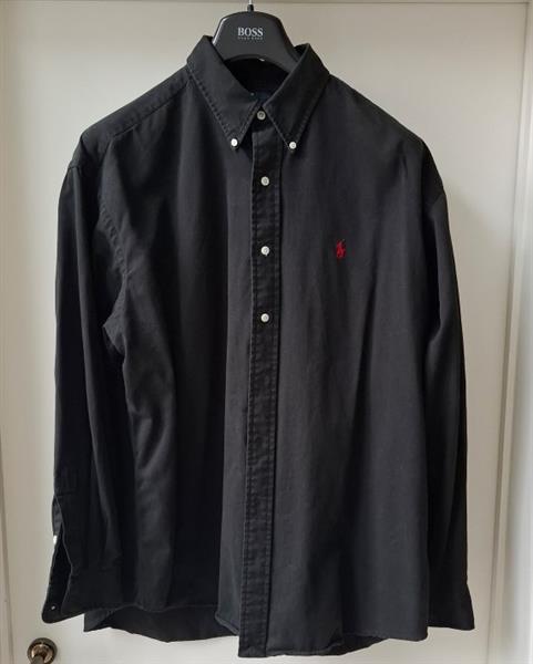 Grote foto vintage zwart overhemd polo by ralph lauren xl kleding heren overhemden