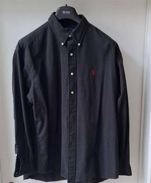 Grote foto vintage zwart overhemd polo by ralph lauren xl kleding heren overhemden
