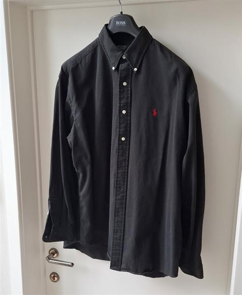 Grote foto vintage zwart overhemd polo by ralph lauren xl kleding heren overhemden