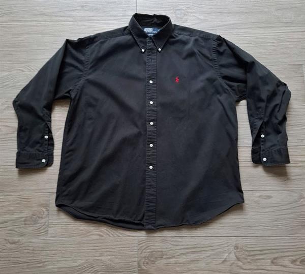 Grote foto vintage zwart overhemd polo by ralph lauren xl kleding heren overhemden
