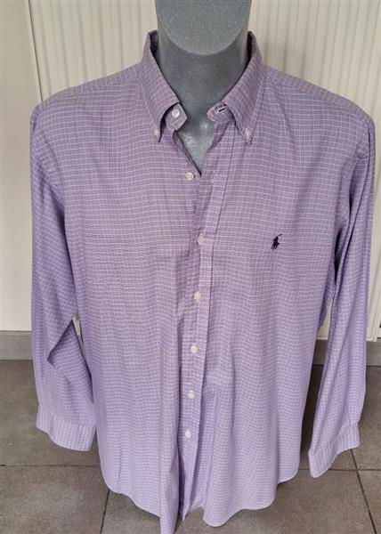 Grote foto vintage lila geruit overhemd ralph lauren l xl kleding heren overhemden