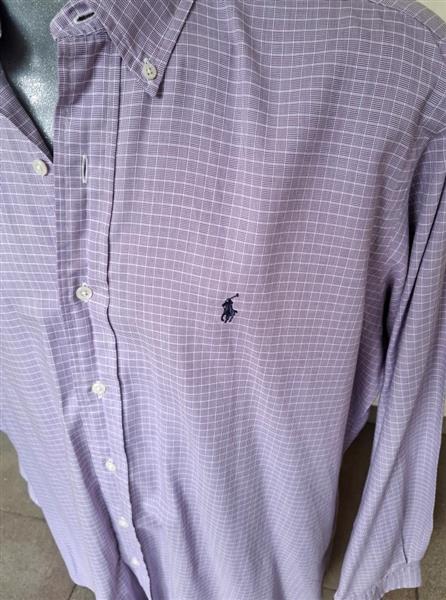 Grote foto vintage lila geruit overhemd ralph lauren l xl kleding heren overhemden