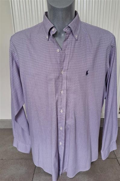 Grote foto vintage lila geruit overhemd ralph lauren l xl kleding heren overhemden