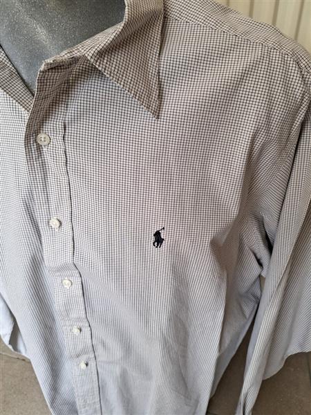 Grote foto wit ralph lauren hemd met fijne ruitjes xl kleding heren overhemden
