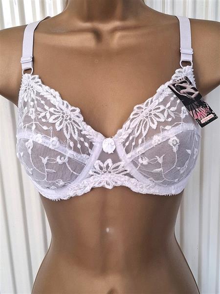 Grote foto chique witte doorzichtige bh met kant 70d kleding dames ondergoed en lingerie