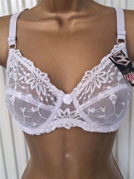 Grote foto chique witte doorzichtige bh met kant 70d kleding dames ondergoed en lingerie