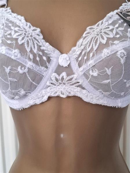 Grote foto chique witte doorzichtige bh met kant 70d kleding dames ondergoed en lingerie