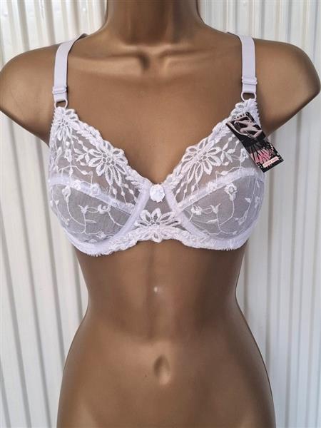 Grote foto chique witte doorzichtige bh met kant 70d kleding dames ondergoed en lingerie