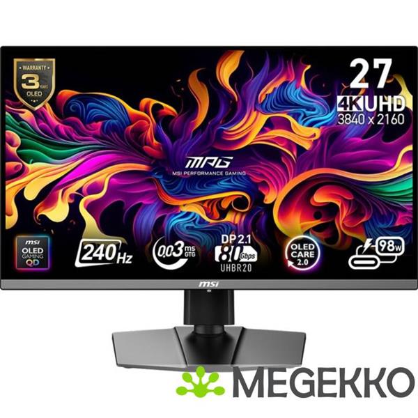 Grote foto msi mpg 272urx qd oled 27 240hz ultra hd oled gaming monitor computers en software overige computers en software