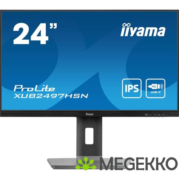 Grote foto iiyama prolite xub2497hsn b2 24 full hd 100hz usb c ips monitor computers en software overige computers en software