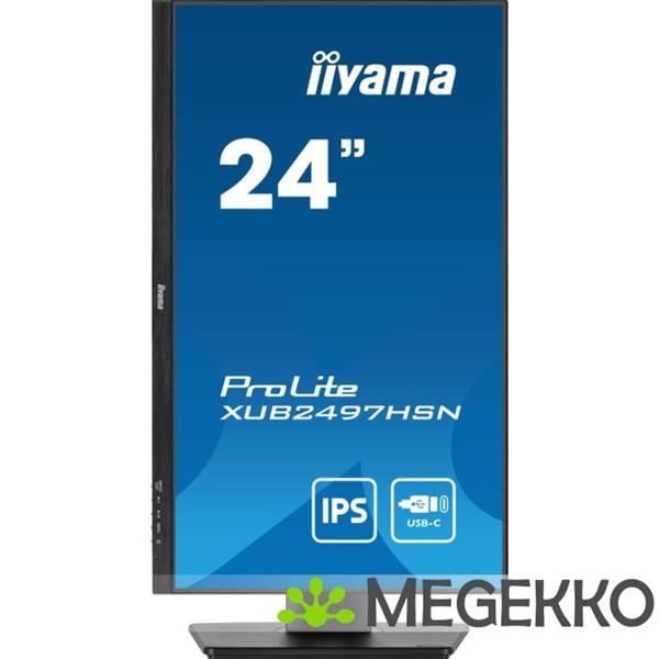 Grote foto iiyama prolite xub2497hsn b2 24 full hd 100hz usb c ips monitor computers en software overige computers en software