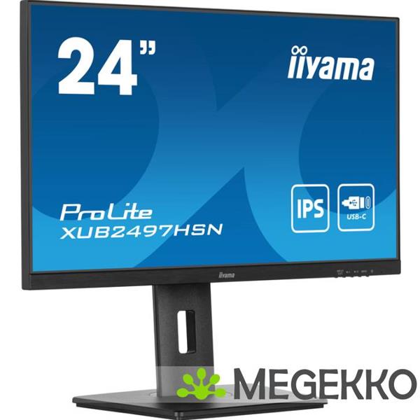 Grote foto iiyama prolite xub2497hsn b2 24 full hd 100hz usb c ips monitor computers en software overige computers en software