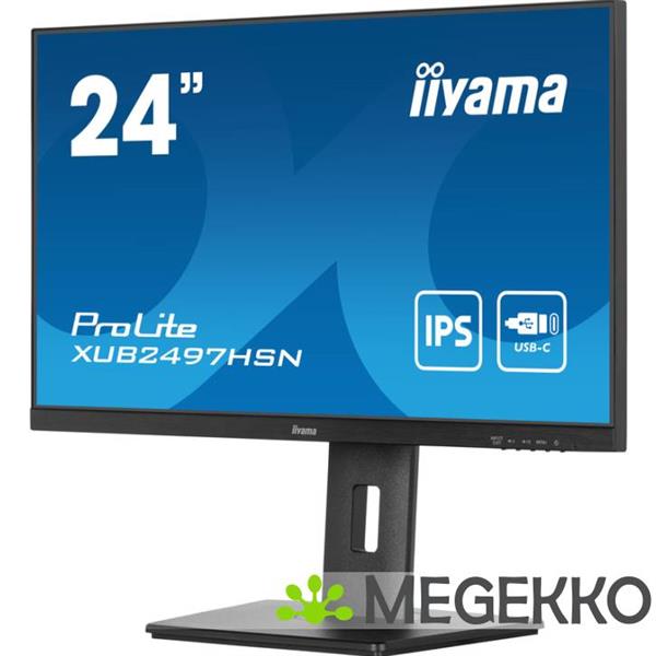 Grote foto iiyama prolite xub2497hsn b2 24 full hd 100hz usb c ips monitor computers en software overige computers en software