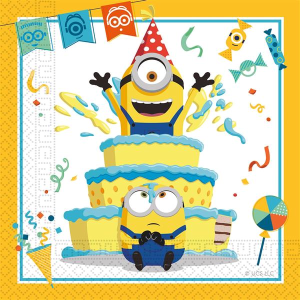 Grote foto minions the rise of gru fsc two ply paper napkins 33x33cm 20st verzamelen overige verzamelingen