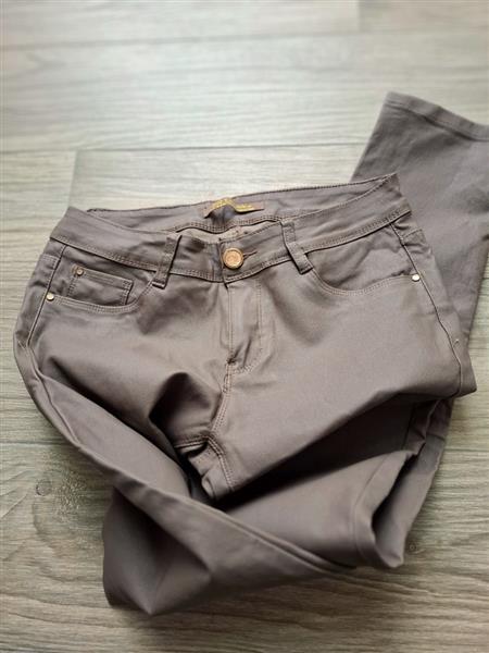 Grote foto mokkabruine stretch broek van r. display 38 40 kleding dames broeken en pantalons