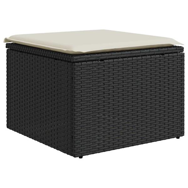 Grote foto vidaxl 7 delige loungeset met kussens poly rattan zwart tuin en terras tuinmeubelen