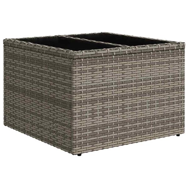 Grote foto vidaxl 7 delige loungeset met kussens poly rattan grijs tuin en terras tuinmeubelen