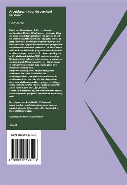Grote foto arbeidsrecht voor de overheid verklaard editie gemeente. 2020 2 boeken overige boeken