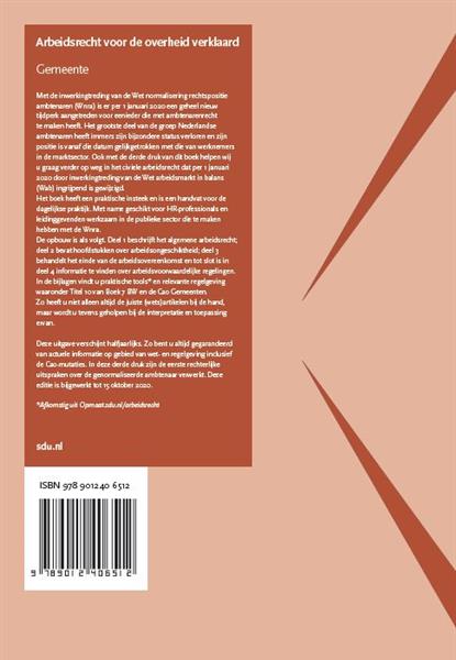 Grote foto arbeidsrecht voor de overheid verklaard editie gemeente. 2021 1 boeken overige boeken