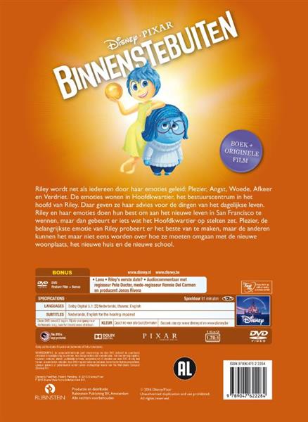 Grote foto binnenstebuiten disney pixar boeken jeugd 13 jaar en ouder