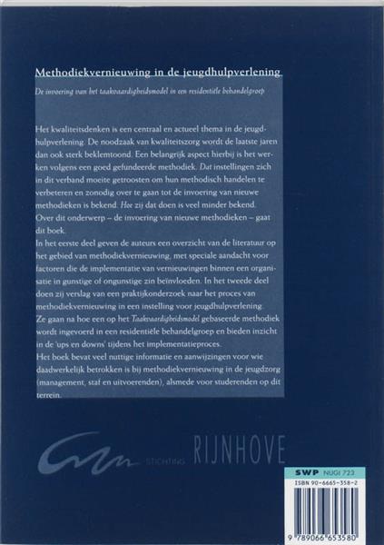 Grote foto methodiekvernieuwing in de jeugdhulpverlening de rijnhove publicatie reeks boeken studieboeken