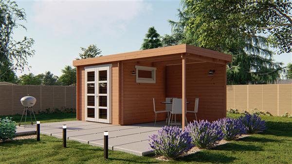 Grote foto blokhut tuinhuis brenda 28 mm vuren tuin en terras tuinhuisjes en blokhutten